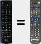 Replacement remote control for AKB74475490