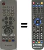 Mando a distancia equivalente Samsung WHV14487