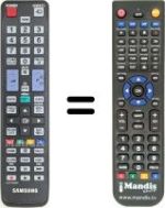 Mando a distancia equivalente Samsung HVS57570