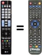 Replacement remote control LG 42 LD 575