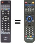 Replacement remote control THES LTV 3288
