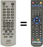 Mando a distancia equivalente JVC HR-V500