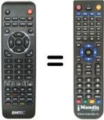 Télécommande équivalente Emtec MOVIE CUBE V800H