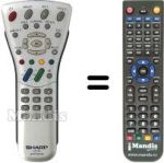 Télécommande équivalente Sharp LC 15 E1E