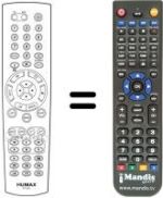 Replacement remote control Humax PVR-8100 T