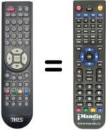 Replacement remote control THES THL TV3788S