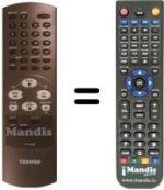 Télécommande équivalente Toshiba V 729 W