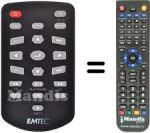 Télécommande équivalente Emtec MOVIE CUBE N200