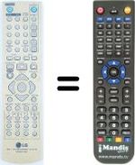 Mando a distancia equivalente LG RH-255