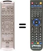 Télécommande équivalente Trevi DVD 3002