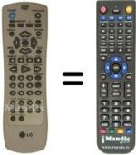 Mando a distancia equivalente LG DVD 6173
