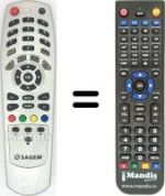 Mando a distancia equivalente Sagem ISD 75 TNTSAT