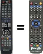Mando a distancia equivalente Samsung DVD SH-897