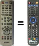 Replacement remote control Samsung DVD-V 6450