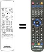 Replacement remote control Daewoo DVF400