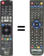 Télécommande équivalente LG BD670
