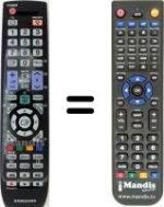 Mando a distancia equivalente Samsung LA55B650T1R/XXP