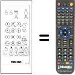 Mando a distancia equivalente Toshiba 257S9F