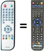 Télécommande équivalente Akai AK-DVB20