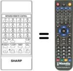 Mando a distancia equivalente Sharp RRMCG0293CESA