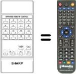 Mando a distancia equivalente Sharp RRMCG0303CESA