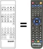 Mando a distancia equivalente Sharp RRMCG0739BMSA