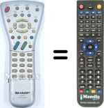 Télécommande équivalente Sharp LC20B6E