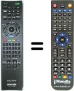 Télécommande équivalente Sony KDL-32EX420