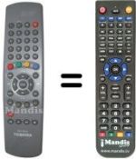 Replacement remote control Toshiba 23306363