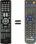 Mando a distancia equivalente Toshiba 22DV733G