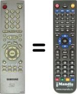 Mando a distancia equivalente Samsung DVDMC20