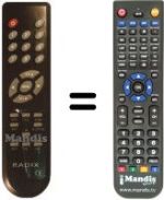 Télécommande équivalente Radix KRA