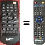 Télécommande équivalente Emtec MOVIECUBE