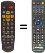 Télécommande équivalente Humax RS351