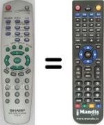 Télécommande équivalente Sharp DVD-SV80S