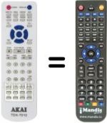Télécommande équivalente Akai TDX-7018