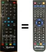 Replacement remote control TV Star T2516HDUSBPVR