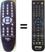 Replacement remote control Giga Tv HD730