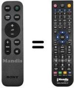 Mando a distancia equivalente Sony HVS50024
