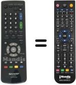 Replacement remote control Sharp LC 32 RD8S