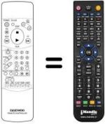 Mando a distancia equivalente Daewoo DVR 8680 SV