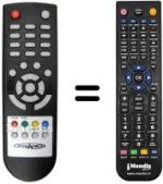 Télécommande équivalente Irradio DTR 1001