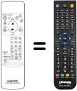 Mando a distancia equivalente Daewoo DVF 46