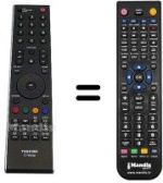 Mando a distancia equivalente Toshiba 37 XV 556 D