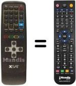 Mando a distancia equivalente Xsat CDTV 410