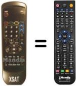 Mando a distancia equivalente Xsat CDTV 360