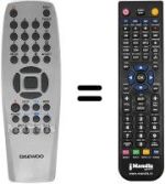 Mando a distancia equivalente Daewoo WJF016
