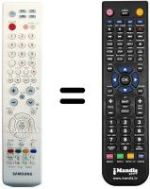 Mando a distancia equivalente Samsung LE32R81WX-TV