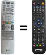 Télécommande équivalente LG 6710V00141K