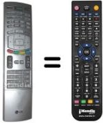 Mando a distancia equivalente LG 6710V00151E